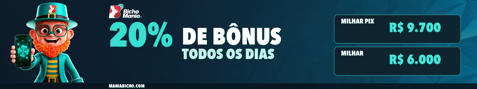 Banner informativo do Bicho Mania